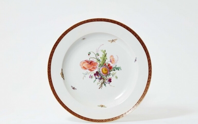 A large Berlin KPM porcelain platter from a dinner service for the Prussian court banker