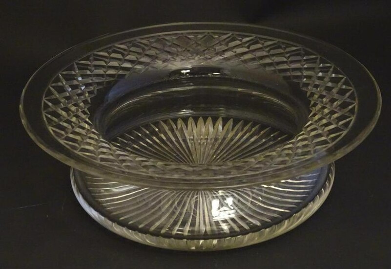 A large early 20thC lead crystal bowl, with a swept