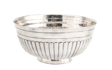 A late 18th / early 19th century Spanish colonial unmarked silver bowl circa 1790-1830