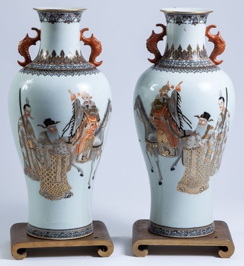 A pair of Chinese "Immortals" porcelain vases, c....