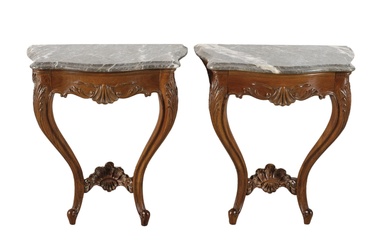 A pair of Louis XV style night tables 20th C