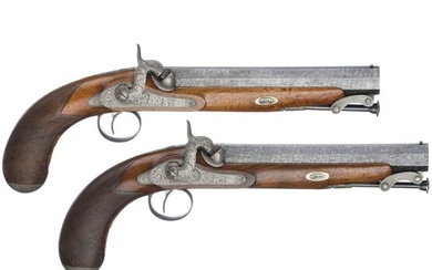 A pair of percussion pistols by H. Jaquet in Geneva, ca. 1840