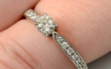 A platinum brilliant-cut diamond ring, by Mappin & Webb.