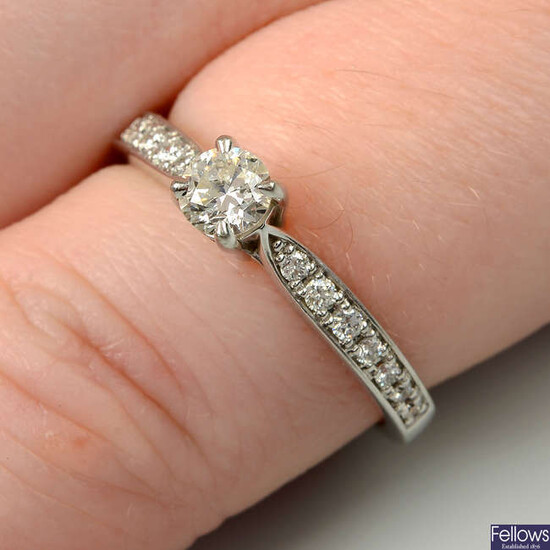A platinum brilliant-cut diamond ring, by Mappin & Webb.