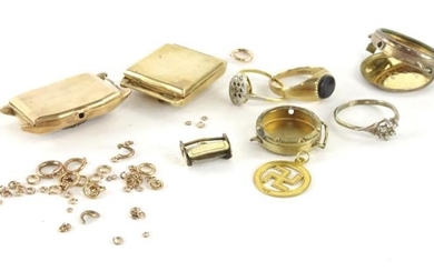 A quantity of 9ct gold and other loose and...