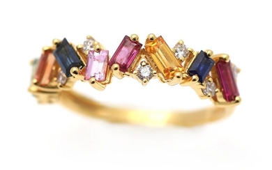 SOLD. A sapphire and diamond ring set with eight sapphires and eight diamonds, mounted in 18k gold. Size 51. – Bruun Rasmussen Auctioneers of Fine Art