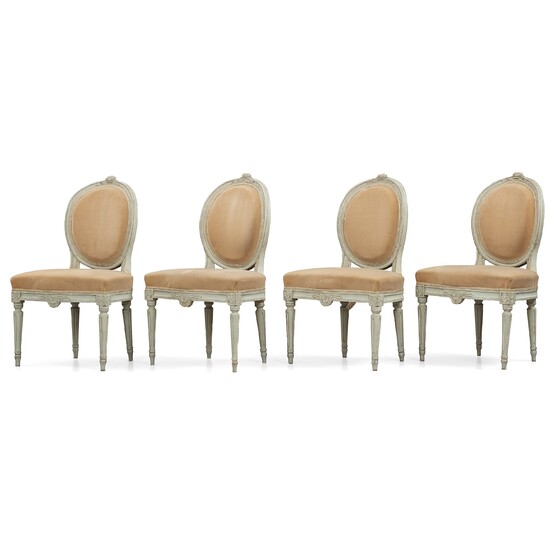 A set of four Gustavian chairs by Erik Holm (master 1779-1814)