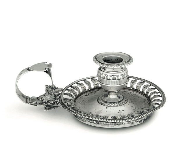 A silver candle holder, Milan, 19th century