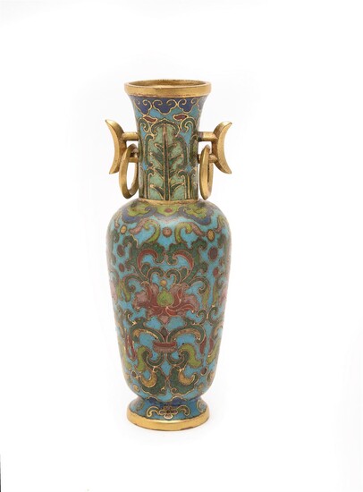 A small Chinese cloisonné vase
