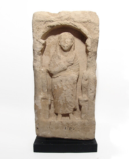 A splendid Roman limestone funerary stele