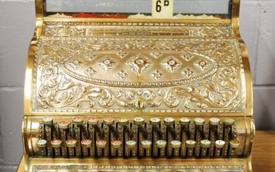 A superb 19th century National Cash Register Company, Dayton, Ohio, USA bronze cash register. 44 x 41 x 42cm.