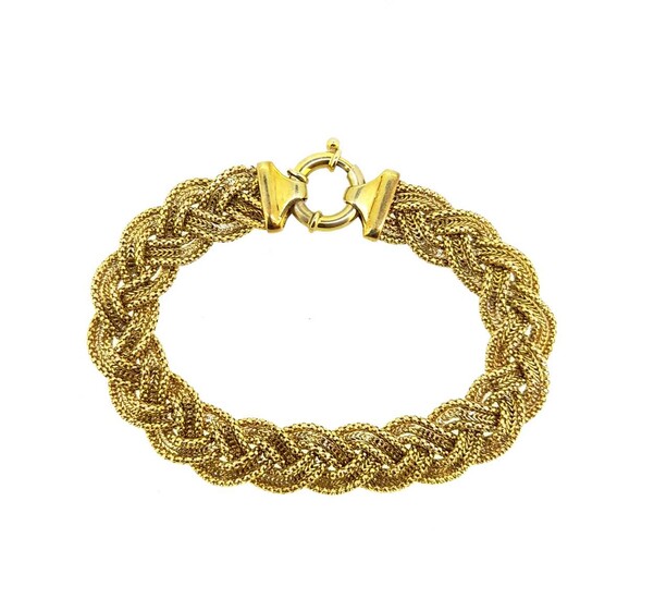 A woven mesh link bracelet