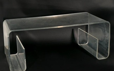 AFTER CHARLES HOLLIS JONES LUCITE COFFEE TABLE