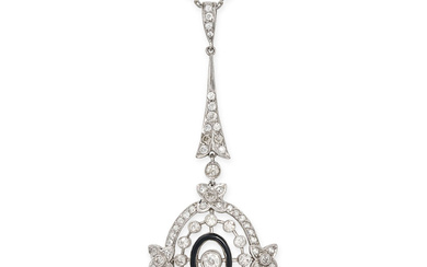 AN ANTIQUE DIAMOND AND LACQUER PENDANT NECKLACE in ...