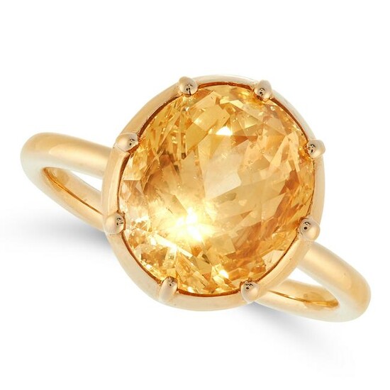 AN UNHEATED YELLOW SAPPHIRE RING in 18ct yellow gold