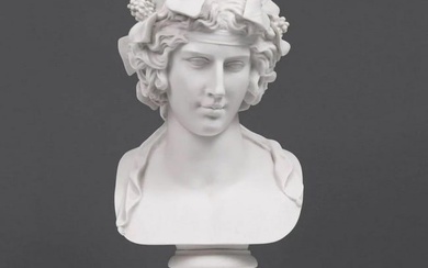 After Leone Clerici White Carrara Marble Sculpture "Lansdowne Antinous" - (7.9lbs)