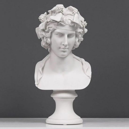 After Leone Clerici White Carrara Marble Sculpture "Lansdowne Antinous" - (7.9lbs)