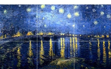 After Van Gogh, Starry Night Ceramic Tile Mural