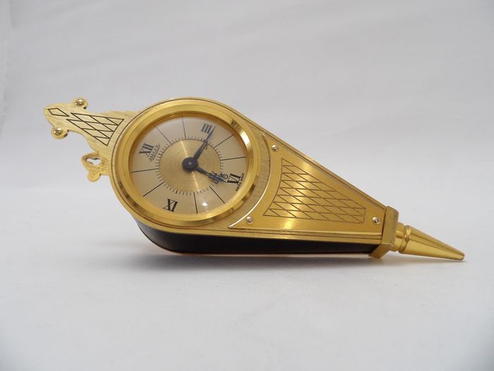 Alarm clock with 8 days movement - Jaeger - Bronze (gilt/silvered/patinated/cold painted) - 20th century