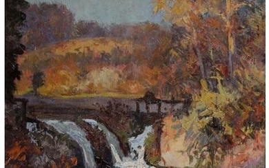 Albert Malet 1902-1986 (French) River landscape oil on