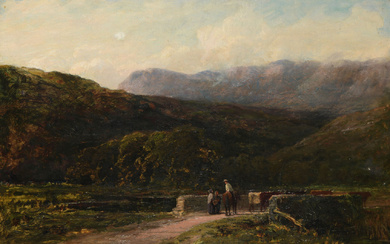 Alfred Wilson COX (c.1820-1888) – Berger et son troupeau – Huile sur toile – Si…