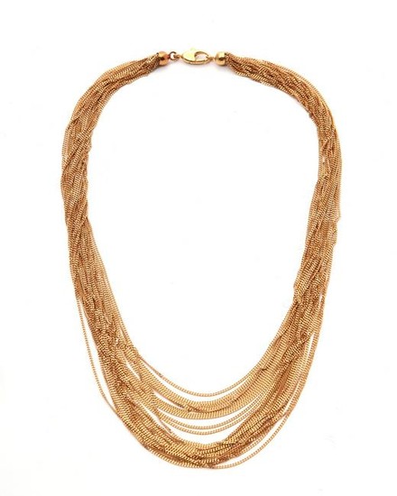 An 18k gold multi-chain necklace