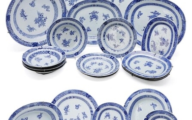 SOLD. An 18th century Chinese blue and white export "floral" service comprising primarily of platters and dishes. (24) – Bruun Rasmussen Auctioneers of Fine Art