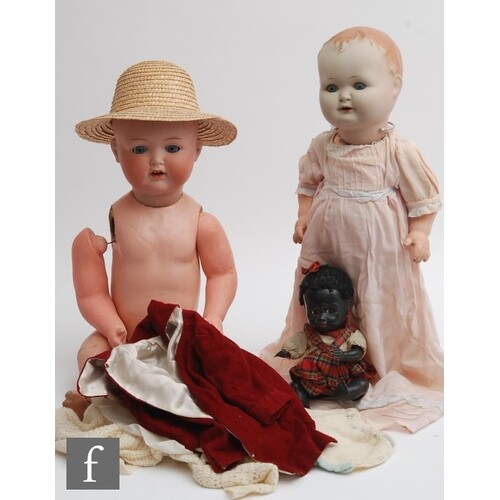 An Armand Marseille bisque socket head doll with sleeping bl...