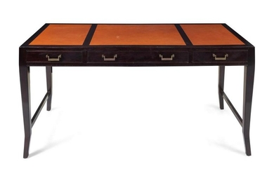 An Art Deco Style Leather-Inset Mahogany Writing Desk