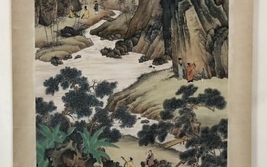 An Exquisite Chinese Ink Painting Hanging Scroll By Chen Yunzhang
