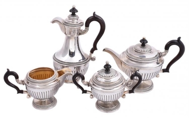 An Italian silver circular four piece tea service by De Giovanni Argenteria S.r.l.
