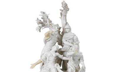An Italian white porcelain group of classical figures