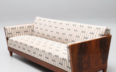 An art deco mahogany sofa, first part of the 20th century.
