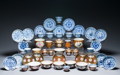 An extensive collection of Chinese blue, white and famille rose porcelain, Kangxi and later