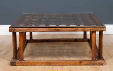 An old Japanese elm kotatsu table