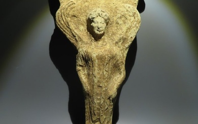 Ancient Greek Terracotta Votive mirror. 5th century BC. 37 cm H. - EX. SOTHEBY'S - Spanish Export License.