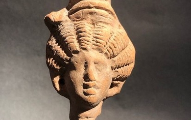 Ancient Roman Terracotta Nice women's head - 7 cm