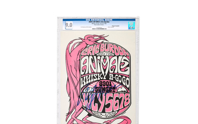 Animals Whisky A-Go Go Concert Handbill Signed By Eric Burdon AOR 3.59