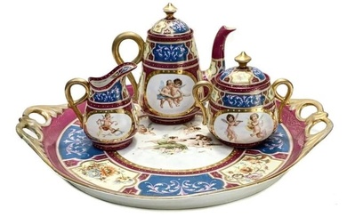 Antique Circa 1920 Royal Vienna Austria Partial Tea Service Set