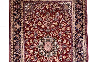 Antique Persian Isfahan Signed Seyrfian Rug