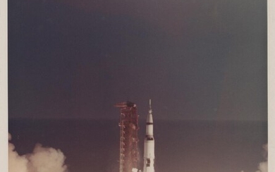 [Apollo 4] The historic liftoff of the first Saturn V rocket from...