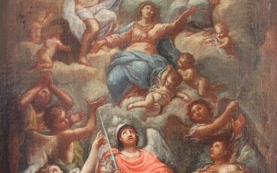 Artista Sconosciuto - Assunzione di Maria con Cristo, Dio; Santi e Angeli
