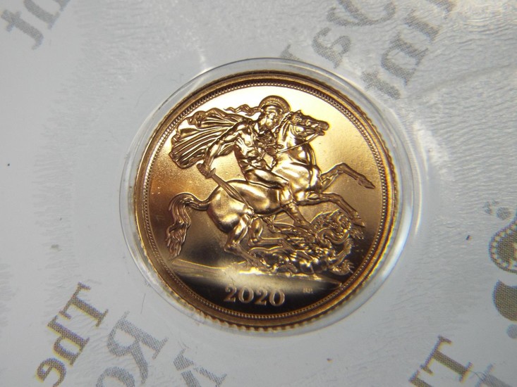 As new 2020 Royal Mint Half Sovereign in Blister pack. 4g 2...