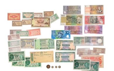 Assorted Hong Kong and Australia Banknotes; 38 notes in total,...