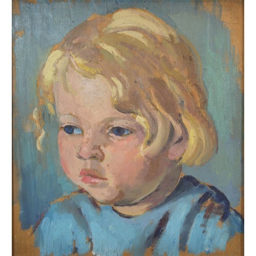 Attributed to Neville Lewis 'Portrait of a Young Boy' oil on...