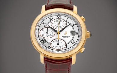Audemars Piguet Millenary | A pink gold chronograph wristwatch with...