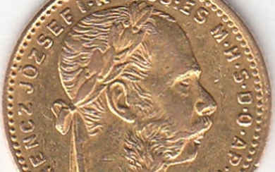 Austria - 8 Florins-20 Francs 1884 - Franz Joseph I - Gold