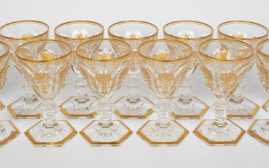BACCARAT 'EMPIRE' CRYSTAL SHERRY GLASSES, 13 PCS, H 5", DIA 2.75"