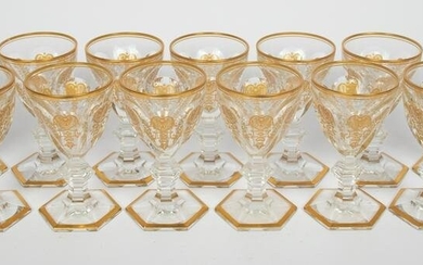BACCARAT 'EMPIRE' CRYSTAL SHERRY GLASSES, 13 PCS, H 5"
