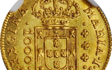 BRAZIL. 1000 Reis, 1787. Lisbon Mint. Maria I. NGC MS-63.